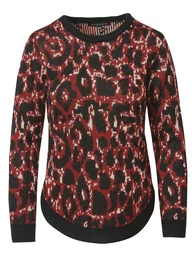 Pulover boja pijeska / bordo / crna