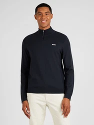 BOSS Pullover 'Momentum' nachtblau/wei