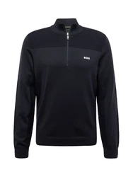 BOSS Pullover 'Momentum' nachtblau/wei