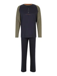 Pyjama dunkelblau / oliv / hummer