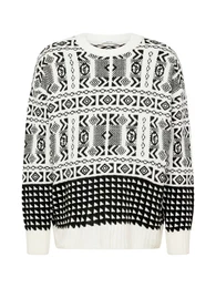 Pullover 'Sren' ecru / schwarz