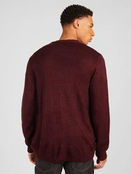 ABOUT YOU Strickjacke 'Mirco' burgunder / schwarz