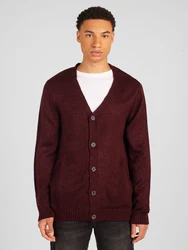 ABOUT YOU Strickjacke 'Mirco' burgunder / schwarz