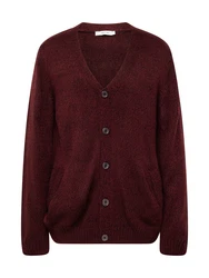 ABOUT YOU Strickjacke 'Mirco' burgunder / schwarz