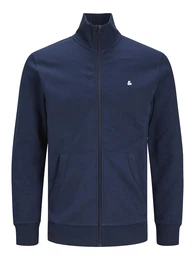 Sweatjacke 'Epaulos' navy / wei