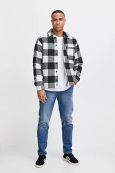 BLEND Übergangsjacke grau/schwarz/weiß