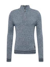 Pullover 'HORST' nachtblau / blaumeliert / braun