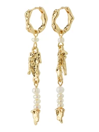 Náušnice 'Niya' zlatá / perlově bílá