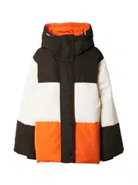 Zimní bunda oranžová / černá / bílá