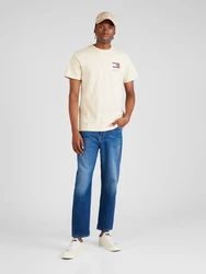 Tommy Jeans T-Shirt 'Essential' creme / dunkelblau / rot / weiß