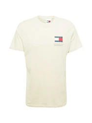 Tommy Jeans T-Shirt 'Essential' creme / dunkelblau / rot / weiß
