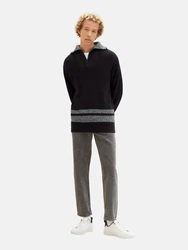 TOM TAILOR Denim Pullover graumeliert/schwarz