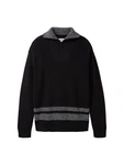 TOM TAILOR Denim Pullover graumeliert/schwarz