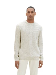 TOM TAILOR Pullover Strick beigemeliert