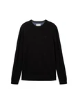 TOM TAILOR Strickpullover Basic Crewneck Knit schwarz