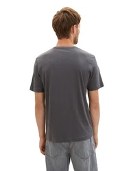 TOM TAILOR T-Shirt mit Frontprint dunkelgrau/wei