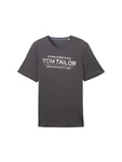 TOM TAILOR T-Shirt mit Frontprint dunkelgrau/wei