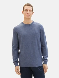 TOM TAILOR Strickpullover Basic Crewneck Knit saphir