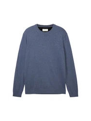 TOM TAILOR Strickpullover Basic Crewneck Knit saphir