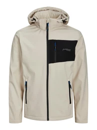 Jacke 'JJTYSON' beige / schwarz