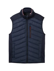 TOM TAILOR Weste dunkelblau/dunkelorange