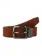 TOMMY HILFIGER Gürtel 'DENTON 3.5' cognac / rot / silber / weiß