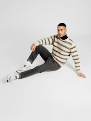 Cleptomanicx Pullover Trio beige/cappuccino/anthrazit