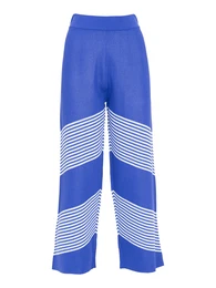 Kalhoty 'Striped knit pants' královská modrá / bílá