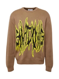 Pullover 'Fabian' braun / limone / schwarz