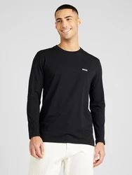 BOSS Langarmshirt Tee Long mit Rundhalsausschnitt schwarz/weiß