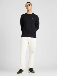 BOSS Langarmshirt Tee Long mit Rundhalsausschnitt schwarz/weiß