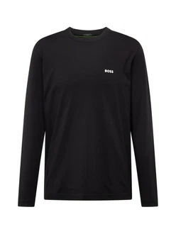 BOSS Langarmshirt Tee Long mit Rundhalsausschnitt schwarz/weiß
