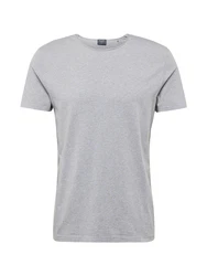 OLYMP T-Shirt Casual mit Rollkante am Ausschnitt graumeliert