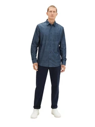 TOM TAILOR Hemd Langarm in feiner Cordoptik navy