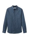 TOM TAILOR Hemd Langarm in feiner Cordoptik navy