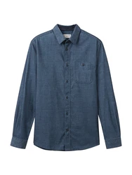 TOM TAILOR Hemd Langarm in feiner Cordoptik navy