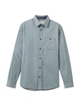 TOM TAILOR Hemd Langarm in feiner Cordoptik taubenblau