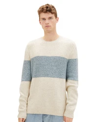 TOM TAILOR Pullover creme/blaumeliert