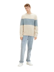 TOM TAILOR Pullover creme/blaumeliert
