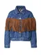 WRANGLER Prehodna jakna  moder denim / rjava / črna / bela