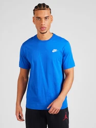 Nike Sportswear T-Shirt 'Club' royalblau/offwhite