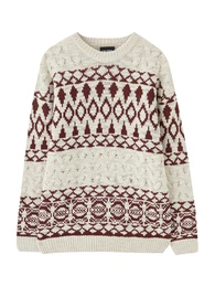 Pullover burgunder / wei