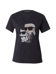 Majica 'Ikonik 2.0' bež / crna / srebro / bijela