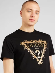 GUESS T-Shirt gold/schwarz