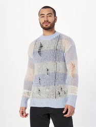 ABOUT YOU Limited Pullover 'Leo' blau / weiß
