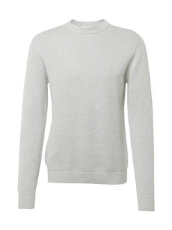 SELECTED HOMME Rundhalspullover SLHDANE hellgrau