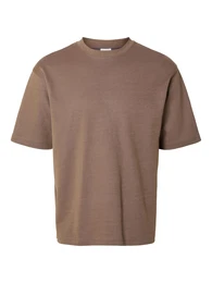 T-Shirt 'SLHOscar' braun