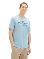 TOM TAILOR T-Shirt mit Frontprint navy/hellblau