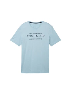 TOM TAILOR T-Shirt mit Frontprint navy/hellblau TOM TAILOR T-Shirt mit Frontprint navy/hellblau