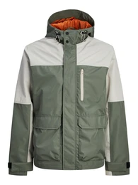 Funktionsjacke 'Hike' hellgrau / grn / schwarz